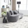 Bean Bag Sofa Lazy Sofa Durable Comfort Lounger High Back Bean Bag Chair Couch For Adults And Kids, Indoor & Outdoor - Dark Gray - Image 10