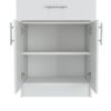 Pantry Organizer Cabinet One Drawer, Two Interior Shelves, Two Doors - White / Light Oak - Image 5