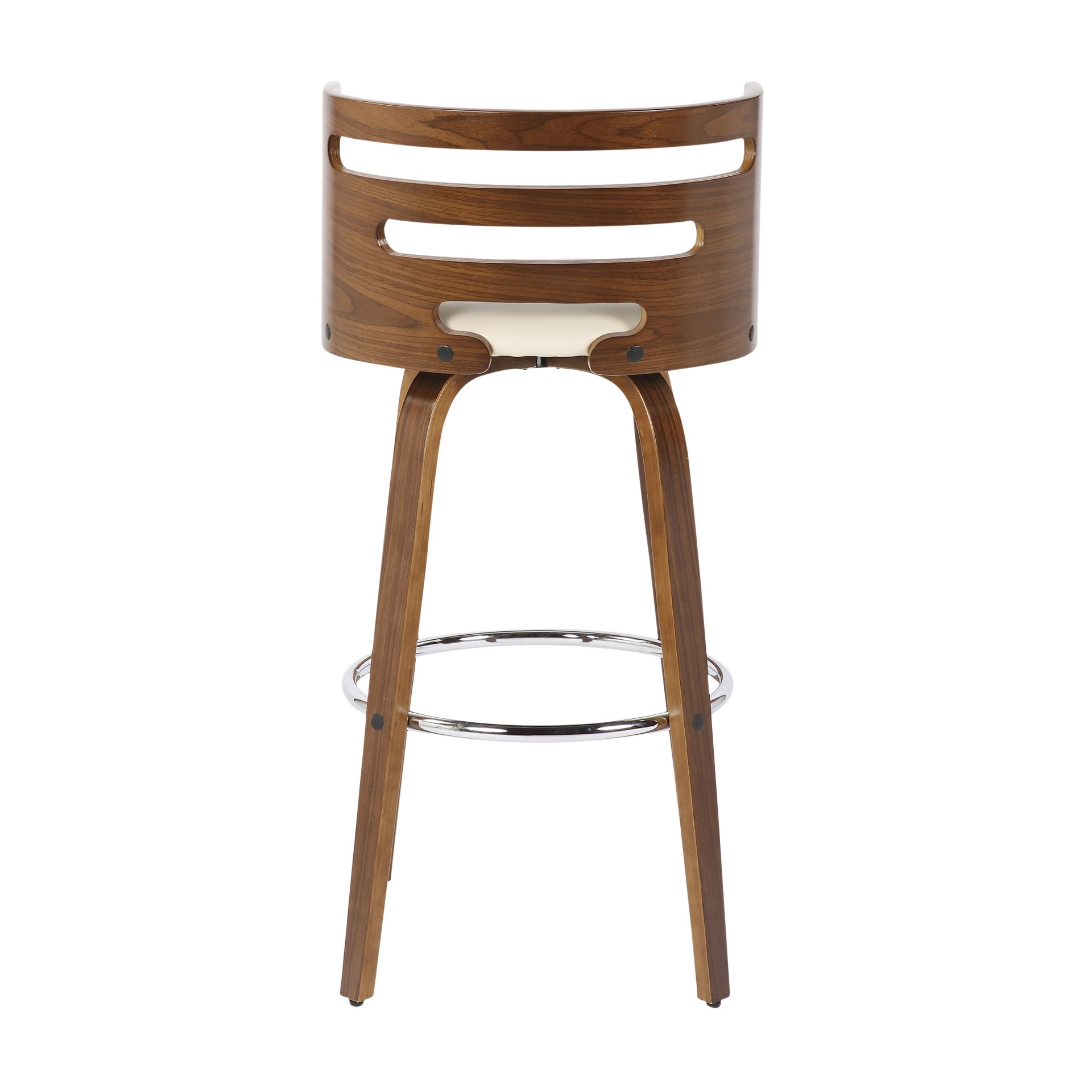 Cosini - Mid-Century Modern Barstool With Swivel (Set of 2) - Walnut / Cream - Image 5