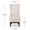 Alight - Upholstered Dining Chair With High Back And Birch Wood Legs - Beige - Image 3