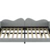 Full Size Upholstered Daybed, Sherpa Fabric Sofabed With Cloud-Shaped Backrest, No Box - Spring Needed - Gray - Image 7