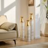 Floor Metal Vases Decorated White Metal Vases (Set of 3) Gorgeous Home Decoration Large Glazed Metal Vases - White - Image 6