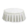 Luciana - Tufted Cocktail Ottoman With Skirt - Antique White - Image 9