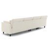 Modern Convertible Sectional Sofa L Shaped Reversible Couch Set With Free Pillows 5 Seat Cloud With Ottoman - Beige - Image 9