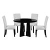5 Piece Round Dining Table Set, Modern Dining Table And 4 Upholstered Chairs For Dining Room, Kitchen Room, Living Room - Beige / Black - Image 9