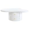 Cloud - Coffee Table (Set of 3), Irregular Shape Coffee Table With 2 Drawers, 2 Small Stools For Living Room - White - Image 14