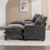 Modern Chenille Upholstered Sectional Sofa With Ottomans, USB Ports, Cup Holders, And Storage - Gray - Image 14