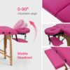 Massage Table Portable Massage Bed Lash Bed & Carrying Case Spa Table Height Adjustable, Salon Bed Face Cradle Bed - Rose - Image 4