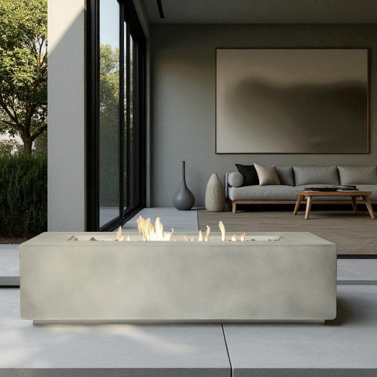 Propane / Natural Gas Fire Pit Table - Natural / Gray - Image 4