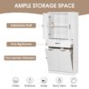 Modern Bathroom Storage Cabinet With 2 Laundry Baskets, 1 Drawer, Adjustable Shelf - White - Image 9