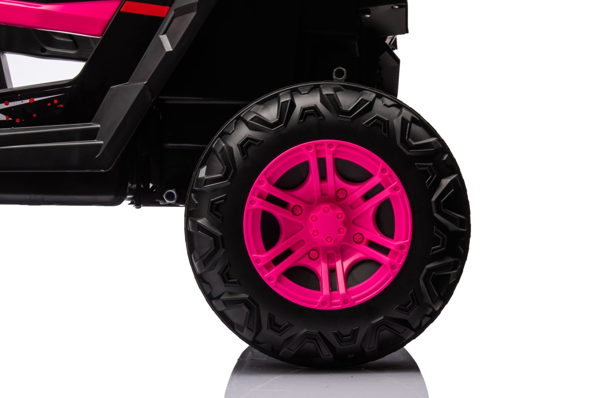 12V7A*1 30W*4 Four-Wheel Drive Leather Seat One Button Start, Forward And Backward, High And Low Speed, Music, Front Light, Power Display, Two Doors Can Open, 2.4G R / C, Seat Belt Four Wheel Absorber - Pink - Image 15