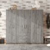 6 Doors Wardrobe Storage For Bedroom, With Big Drawers - Gray - Image 9