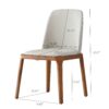 Modern Dining Chairs, Wooden Legs (Set of 2) - Gray - Image 3