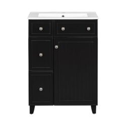 Bathroom Vanity Cabinet With Sink - Black