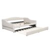 Full Long Size Daybed With LED Belt And Trundle - Beige - Image 8