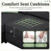 Sectional Sofa Couches Living Room Sets, 7 Seats Modular Sectional Sofa With Ottoman, L Shape Fabric Sofa Corner Couch Set With 3 Pillows - Black - Image 21