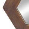 Hexagon Mirror With Solid Wood Frame, Wall Decor For Living Room Bathroom Hallway - Dark Brown - Image 5