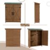 Outdoor Storage Shed With Lockable Door, Wooden Tool Storage Shed With Detachable Shelves & Pitch Roof - Yellow Brown - Image 6