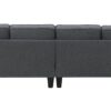 4 Seater Modern Linen Sofa With Armrest Pockets And 4 Pillows, Minimalist Style Couch - Dark Gray - Image 5