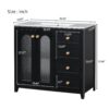 Bathroom Vanity With Two Soft Close Doors, Adjustable Shelves And Three Drawers - Black - Image 9
