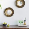 Round Wall Mirror With Metal Frame, Mid Century Modern Accent Mirror For Living Room - Gold - Image 6