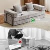Floor Couch, Compression Sofa, Convertible Floor Sofa Bed & Pillow Back Support Armrest - Light Gray - Image 7