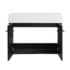 Modern Style 30" Wall Mounted Bathroom Vanity With Resin Sink And Storage Rack Plywood - Black Chestnut - Image 17