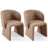 Modern Accent Chair Brown Single Sofa Chair, Upholstered Side Chair Teddy Comfy Chair For Dining Room / Bedroom / Living Room / Reception 1 Piece - Brown - Image 13