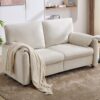Minimalist Sofa 800Lbs Down Filled, Multiple Colors, Chenille, Living Room & Bedroom - Beige - Image 2