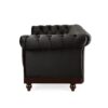 Chesterfield Velvet Loveseat Sofa, 2 Person Rolled Arm Upholstered Couch - Black - Image 9