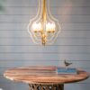 4 Light Metal Chandelier, Hanging Light Fixture With Adjustable Chain For Kitchen, Bulb Not Included - Gold - Image 5