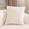 Compression Sofa: Combining Chaise Longue With 3 Seater, Wood Grain Chenille Fabric, Full Sponge Compression Sofa, Combined Sofa With 4 Pillows For Living / Home Furniture / Apartment - White - Image 10