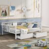 Full Size Daybed With 2 Drawers, Slat Support - White - Image 7