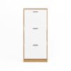Freestanding Shoe Storage Cabinet With 3 Flip Drawers - White / Natural - Image 13