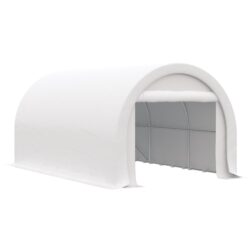 Outsunny - 10' x 16' Carport, Heavy Duty Portable Garage Storage Tent With Large Zippered Door, Anti-Uv Pe Canopy Cover For Car, Truck, Boat, Motorcycle, Bike, Garden Tools, Outdoor Work - White