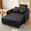 Convertible Sleeper Bed, Adjustable Oversized Armchair With 3 USB Ports For Small Space - Black - Image 12