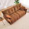 Premium 2 Seater Sofa Ergonomic Design With High Resilience Foam Cushions, Modern Fabric - Burnt Orange - Image 3