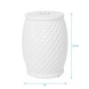 Glazed Ceramic Drum Stool Indoor / Outdoor Side Table Ceramic - White - Image 3