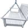 Front Porch Swing With Armrests For Outdoor Patio, Garden Yard, Backyard Or Sunroom - White - Image 5
