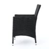 Dimensional Outdoor Dining Chair With Cushion Seat And Iron Frame, (Set of 2) - Black - Image 8