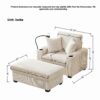 Oversized Chaise Lounge Chair With Ottoman And Storage, Comfy Corduroy Recliner - Beige - Image 3