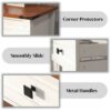 Farmhouse Style Console Table With 2 Drawers And Bottom Storage Shelf - Antique White - Image 8