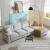 Modern Oversized Sectional Sofa, L-Shaped Luxury Couch Set With 2 Free Pillows, 5 Seat Chenille Indoor Furniture With Chaise - Light Gray - Image 18