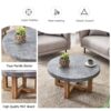 Modern Retro Texture Round Coffee Table With Crossed Legs - Gray - Image 8