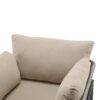 Modern Iron Lounge Chair With Rope Weave And Plush Cushions For Indoor / Outdoor Relaxation - Beige / Gray - Image 14