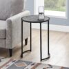 Accent Table, Side, Round Contemporary And Modern - Gray - Image 12