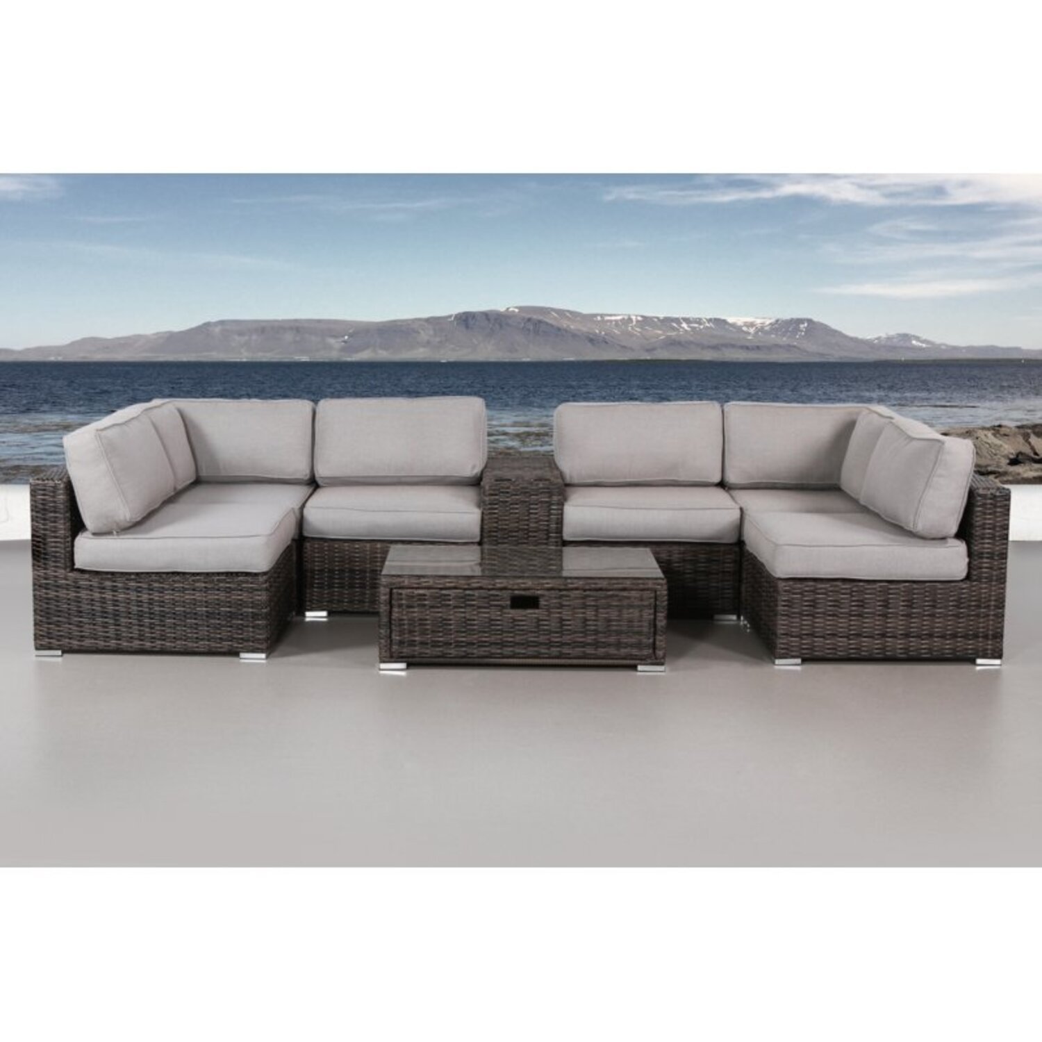 Outdoor Seating Group For 4 With Cushions - Espresso - Image 4