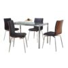 Fuji Mason - Swivel Contemporary Dining Set Dining Set, Glass, 5 Piece - Black - Image 2