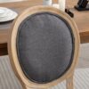 French Style Solid Wood Frame Antique Painting Linen Fabric Back Dining Chair (Set of 2) - Dark Gray - Image 9