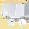 (Set of 4) Backrest Chairs With Silver Metal Legs The Perfect Combination, Suitable For Minimalist And Modern Home Styles - White / Silver - Image 11
